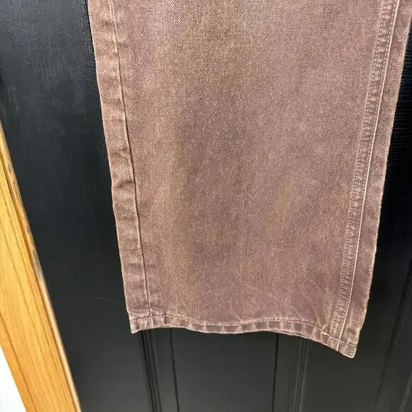 Free People Good Luck High Rise Coated Barrel Jeans Brown Size 27 Loose - Picture 7 of 9